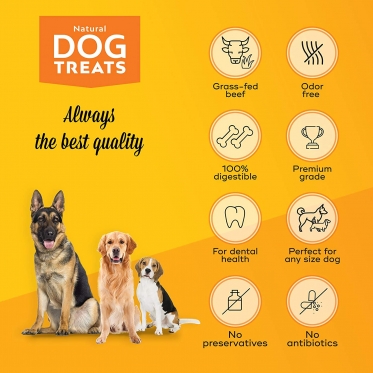 Džiovintų jaučių penių lazdelės "Natural Dog Treats", 5 vnt