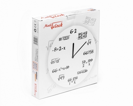 Sieninis laikrodis "Matematika" (balta)