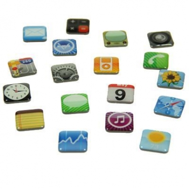 Šaldytuvo magnetai "iPhono programėlės", 18 vnt
