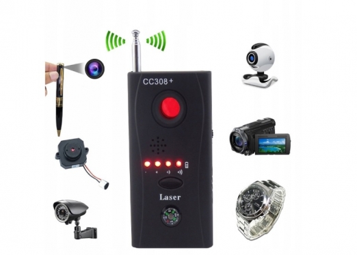 Radijo signalų ir slaptų stebėjimo kamerų detektorius "CC308 +"