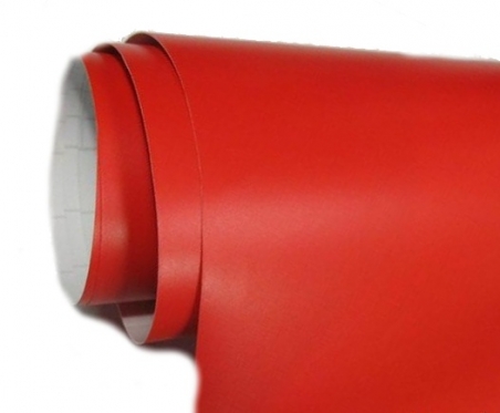 Lygaus matinio paviršiaus termoplastinė plėvelė automobilio kėbului, 1,52 x 0,1 m (raudona)