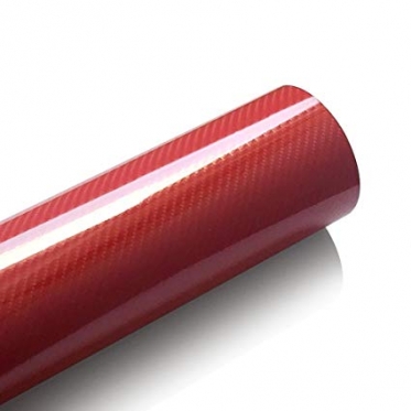 5D termoplastinė anglies plėvelė automobilio kėbului, 1,52 x 0,1 m (raudona)