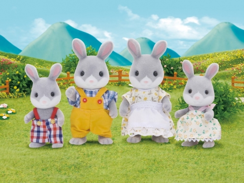 Medvilninių uodegėlių triušiukų šeimynėlė "Sylvanian Families"