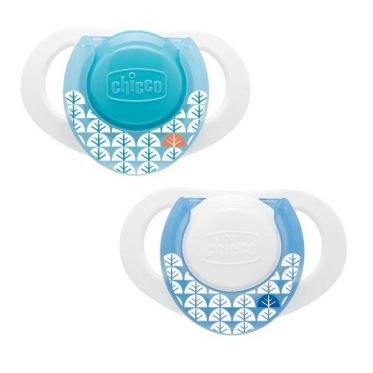 "Chicco" silikoninis čiulptukas "Physio Compact" 0 - 6 mėn.+, 2 vnt. (mėlyna)