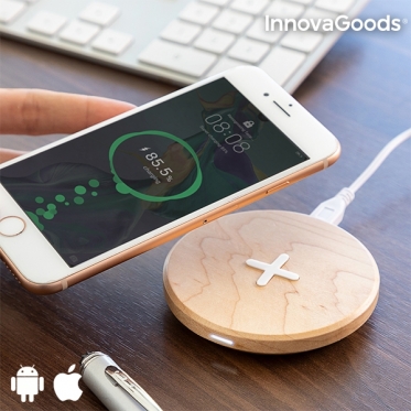 Belaidis greitas įkroviklis išmaniesiems telefonams "InnovaGoods" (klevo medis)