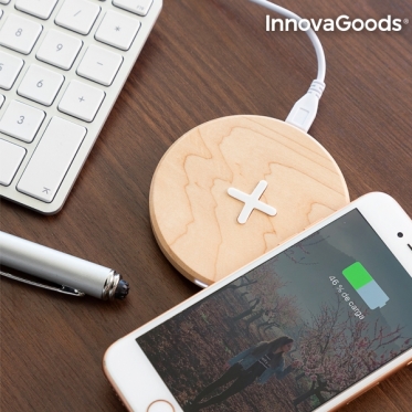 Belaidis greitas įkroviklis išmaniesiems telefonams "InnovaGoods" (klevo medis)