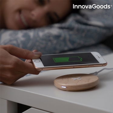 Belaidis greitas įkroviklis išmaniesiems telefonams "InnovaGoods" (klevo medis)