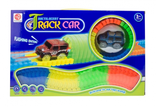 "72 toys" lenktynių trasa su mašinėle, 128 dalys