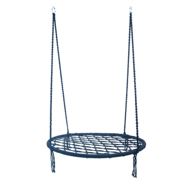Pakabinamas apvalus tinklinis hamakas, Ø 80 cm (mėlynas)