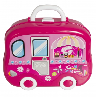 Žaislų rinkinys "Kosmetikos priemonės ir aksesuarai autobuse"