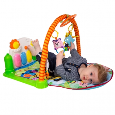 Kūdikio žaidimų kilimėlis "Beždžionėlė" su pianinu