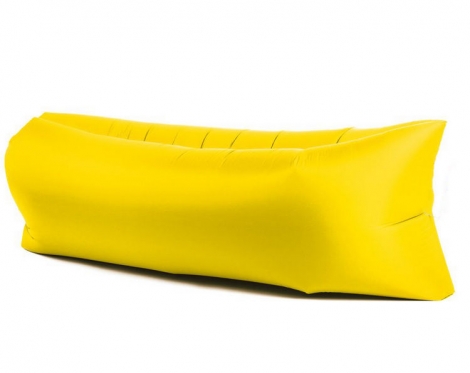Pripučiamas paplūdimio gultas "Lazy Bag" geltonas