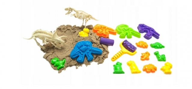 Žaislų rinkinys su kinetiniu smėliu "Dinozaurai"