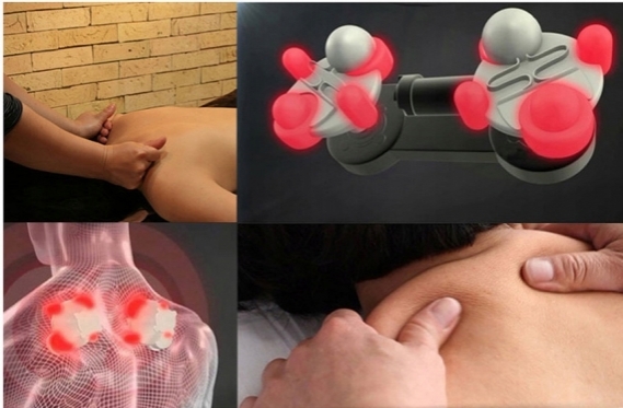 Masažuoklis "Shiatsu" (pilkas, rudas, oranžinis)