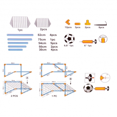 Vartai futbolui, 120 x 180 x 60 cm