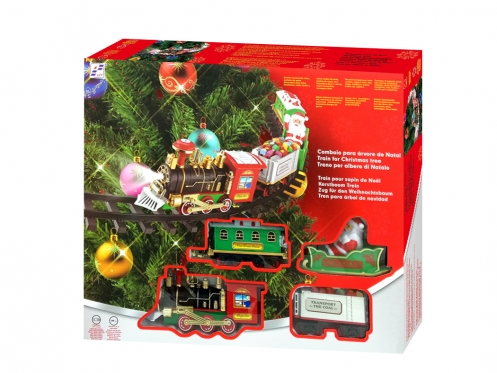 Kalėdinės eglutės traukinio bėgiai ir traukinukas