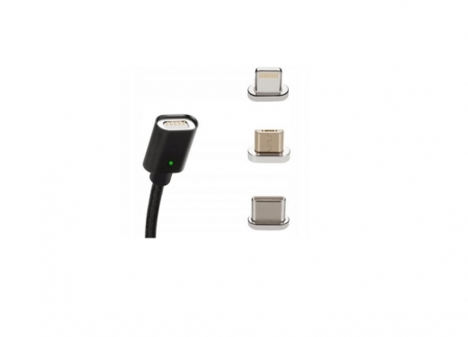 Universalus išmaniųjų įrenginių USB magnetinis įkrovimo laidas, 1 m (auksinis)