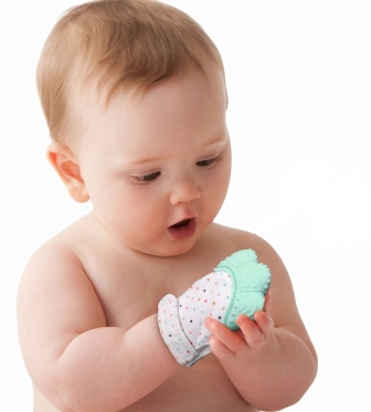 Pirštinė - kramtukas kūdikiams, 10 x 6,5 cm