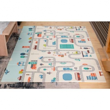 Dvipusis edukacinis kilimėlis "Gatvės", 150 x 195 x 0,8 cm