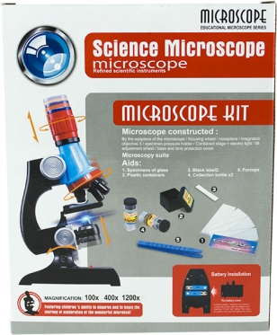 Žaislinis mikroskopas su priedais, 22 x 12 x 7,5 cm