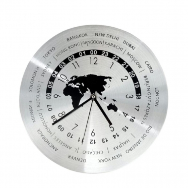 Sieninis laikrodis "Pasaulio laikas", 30 x 30 cm