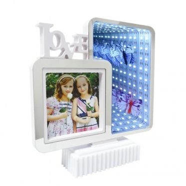 Nuotraukų rėmelis su 3D veidrodžiu, 19,5 x 20 x 4,5 cm