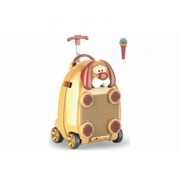 Vaikiškas lagaminas - garso kolonėlė su mikrofonu "Šuniukas"
