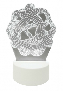 3D LED naktinė lempa "Holograma", 19 x 13 x 9,5 cm