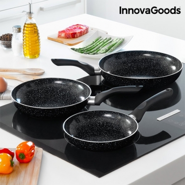 Granito dangos keptuvių komplektas "InnovaGoods", 3 vnt