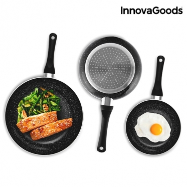 Granito dangos keptuvių komplektas "InnovaGoods", 3 vnt