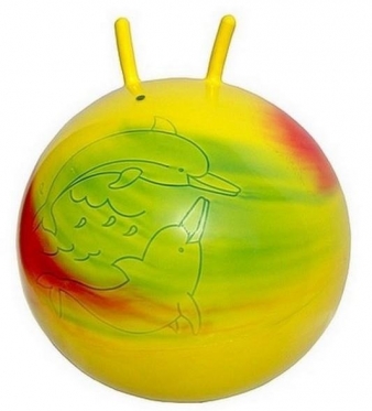 Pripučiamas guminis šokinėjimo kamuolys su auselėmis, Ø 55 cm