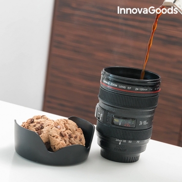 "InnovaGoods" daugiafunkcinis puodelis su dangteliu "Objektyvas", 400 ml