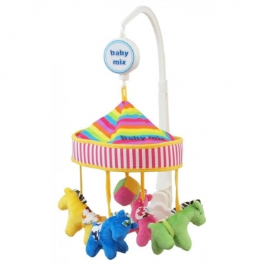 Pliušinių žaislų karuselė kūdikiams "Baby Mix Arkliukai"