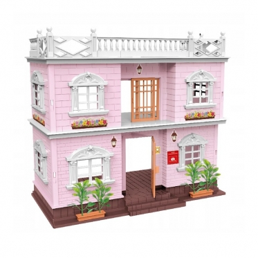 Dviejų aukštų lėlių namas "Villa", 34 x 18 x 34 cm