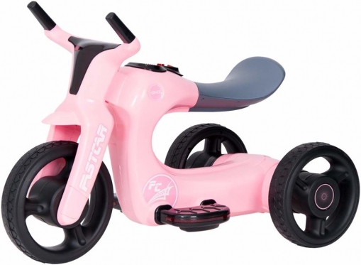 Triratis elektrinis motociklas vaikams "Fastcar", rožinis