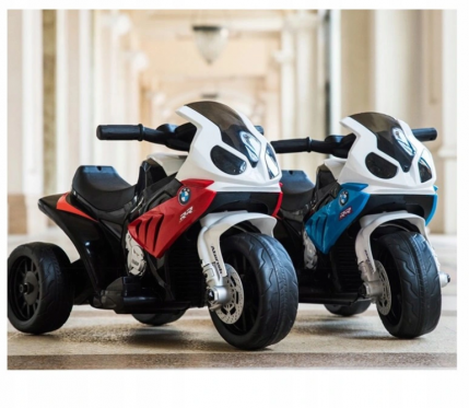 Elektrinis triratis motociklas vaikams "BMW", raudonas