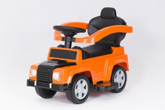 Mašinėlė - paspirtukas su rankenėle "Jeep" (oranžinė)