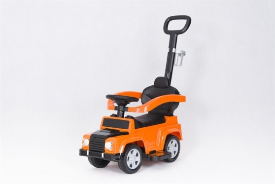 Mašinėlė - paspirtukas su rankenėle "Jeep" (oranžinė)