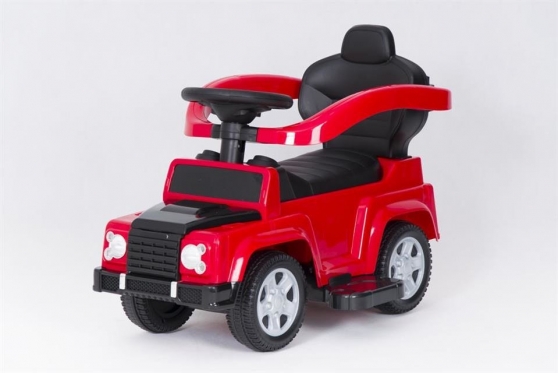 Mašinėlė - paspirtukas su rankenėle "Jeep" (raudona)