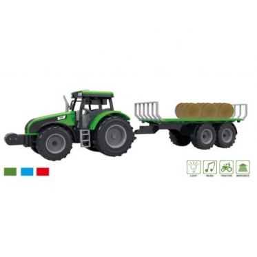 Traktorius su priekaba ir ryšuliais, 15,5 x 47 x 5 cm