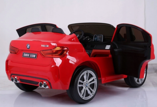Dvivietis nuotolinio valdymo vaikiškas automobilis "BMW X6M", raudonas