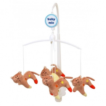 Pliušinių žaislų karuselė kūdikiams "Baby Mix Kačiukai"