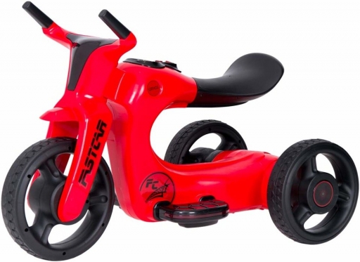 Triratis elektrinis motociklas vaikams "Fastcar", raudonas