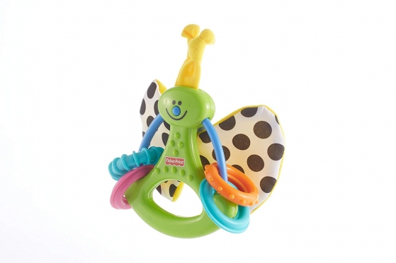 Barškutis - kramtukas kūdikiams "Fisher Price Drugelis", 2,4 x 15,2 x 20,4 cm