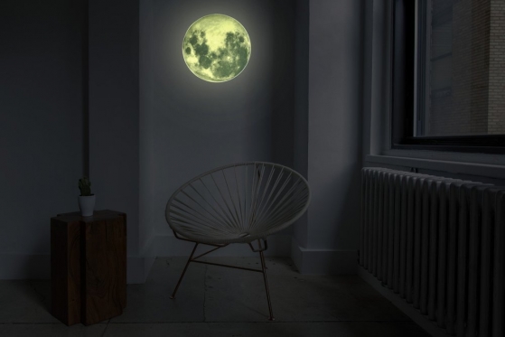 Šviečiantis tamsoje lipdukas "Mėnulis", Ø 20 cm