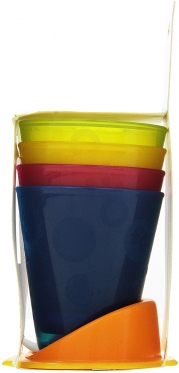 Vaikiški plastikiniai puodeliai su padėkliuku "Fisher Price"
