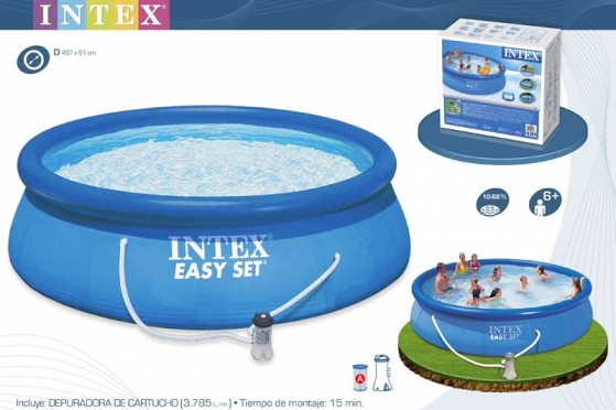Pripučiamas baseinas 3IN1 INTEX 457x91 cm