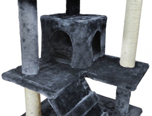 5 aukštų draskyklė katei "Malatec", 120 x 49 x 49 cm (pilka)