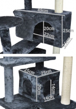 5 aukštų draskyklė katei "Malatec", 120 x 49 x 49 cm (pilka)