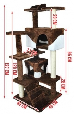 5 aukštų draskyklė katei "Malatec", 120 x 49 x 49 cm (ruda)